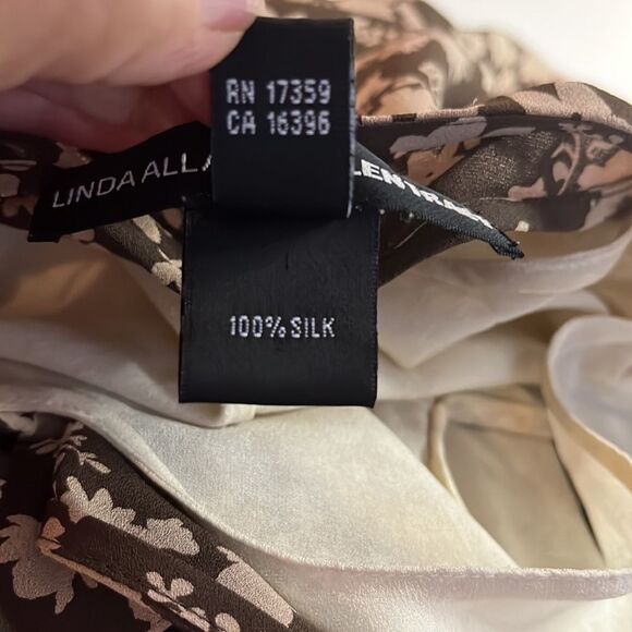 ELLEN Tracy brown and tan floral print wrap dress lined fabric belt tie size 6 - Picture 8 of 10